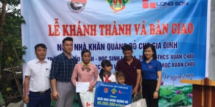 Xi măng Long Sơn khánh thành và bàn giao “Ngôi nhà khăn quàng đỏ”